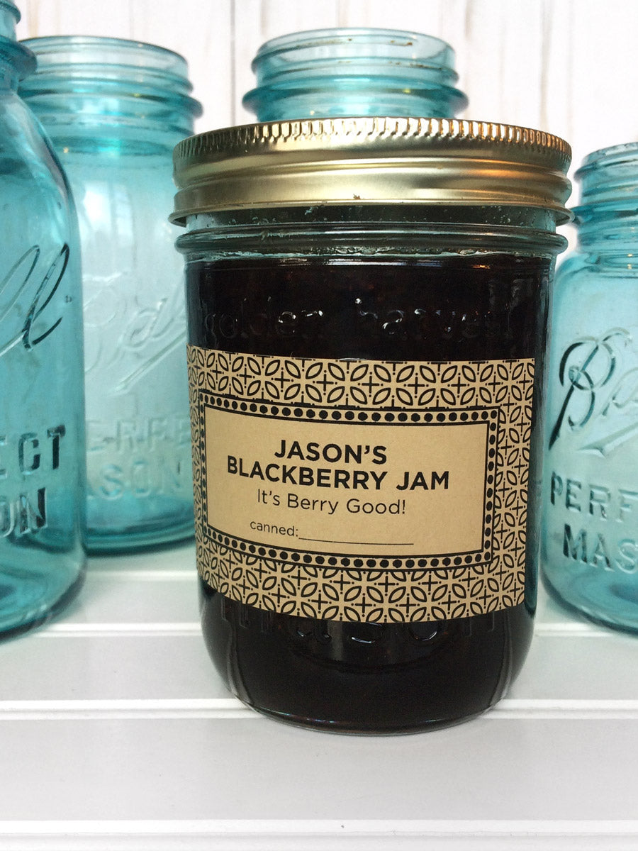 Custom Kraft Market Blend Rectangle Jam Jar Labels | CanningCrafts.com
