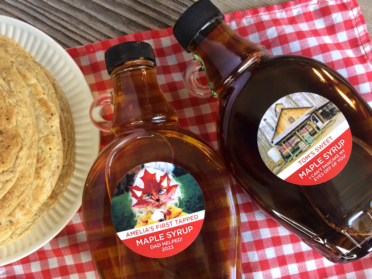 Custom Provide Your Own Photo Maple Syrup Bottle Labels | CanningCrafts.com