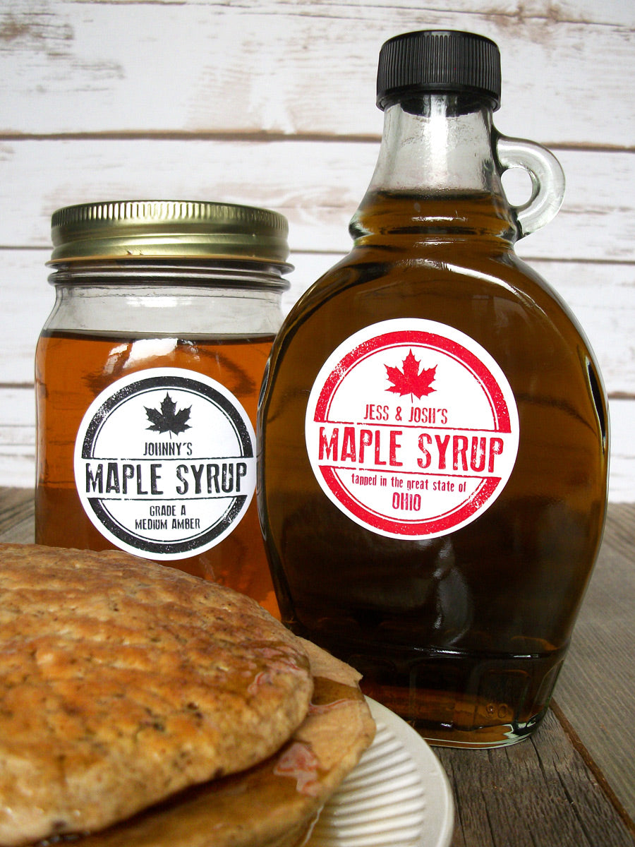 Custom Rubber Stamp Maple Syrup Labels | CanningCrafts.com