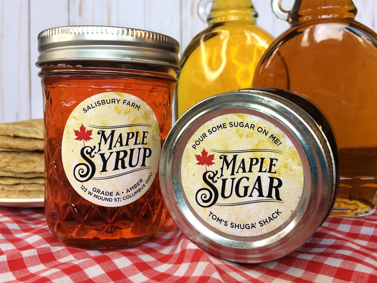 Custom Vintage Legacy Maple Syrup and Sugar Labels | CanningCrafts.com