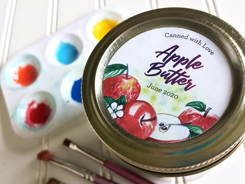 Custom Watercolor Apple Butter Canning Labels | CanningCrafts.com