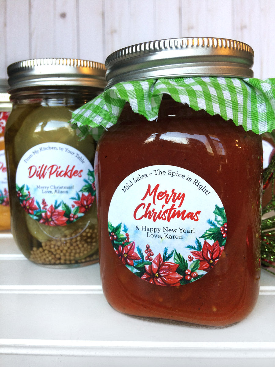 Custom Watercolor Christmas Canning Labels | CanningCrafts.com