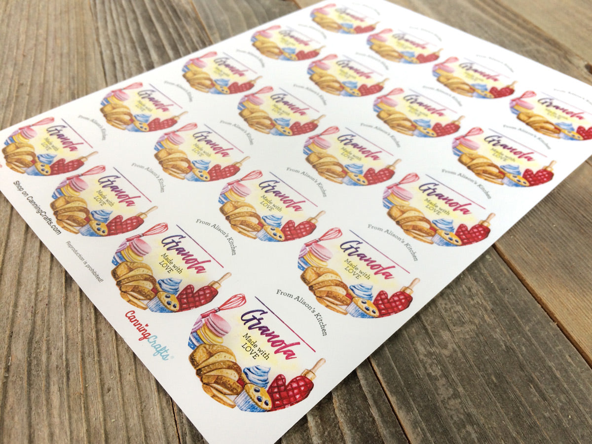 Custom Watercolor Kitchen & Baked Goods Labels for bakery cookies pies ...