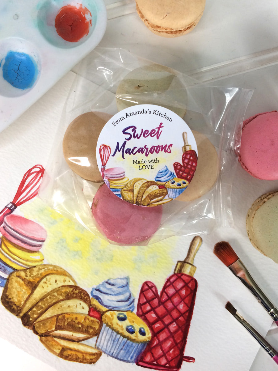 Custom Watercolor Kitchen & Baked Goods Labels for cookies | CanningCrafts.com