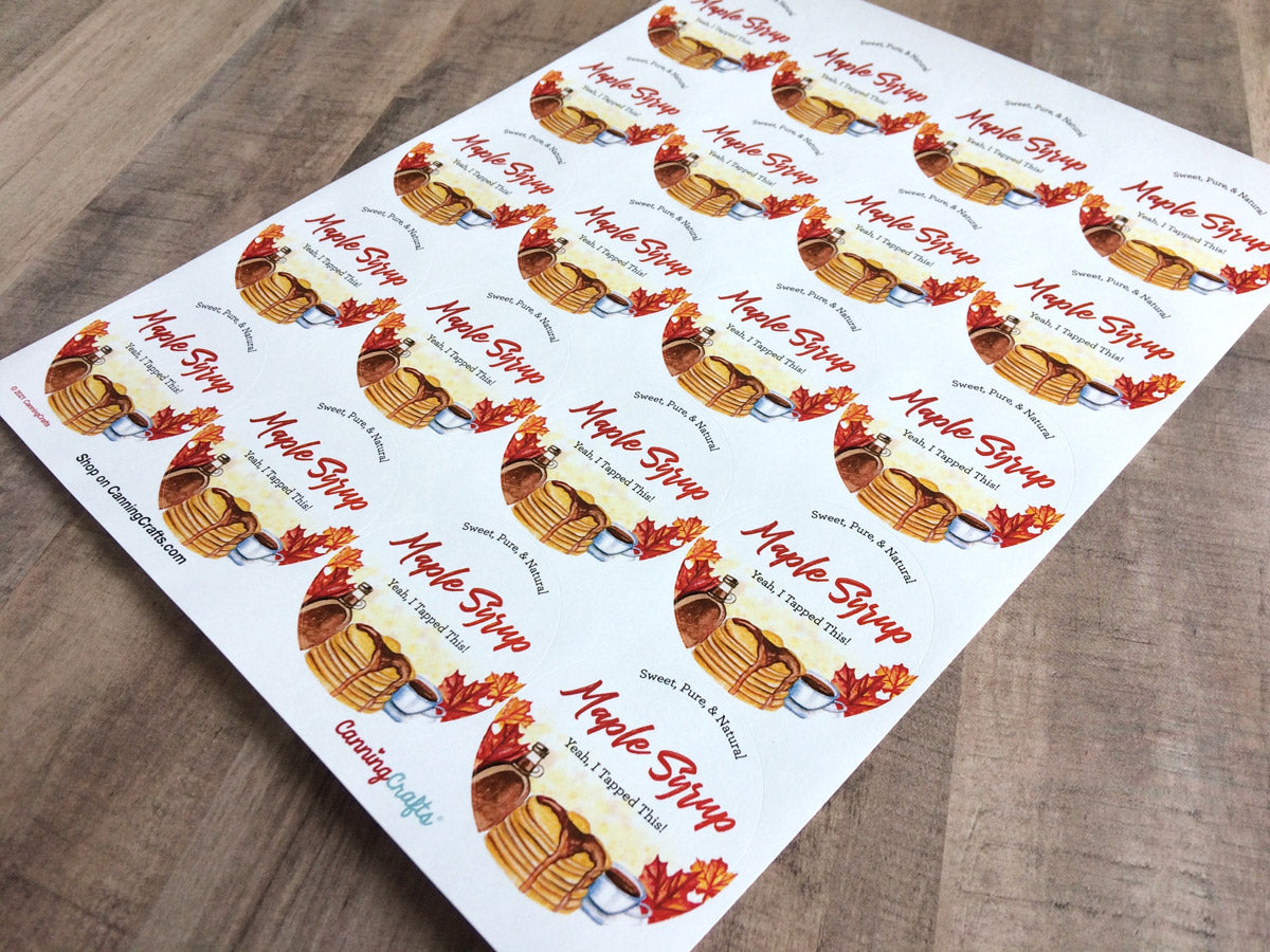 Custom Watercolor Maple Syrup Labels | CanningCrafts.com