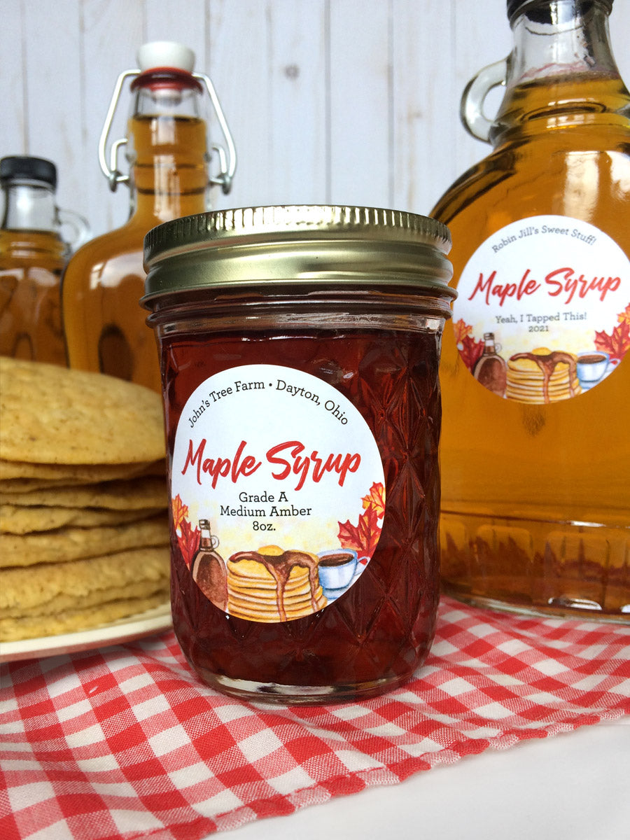 Custom Watercolor Maple Syrup Labels | CanningCrafts.com