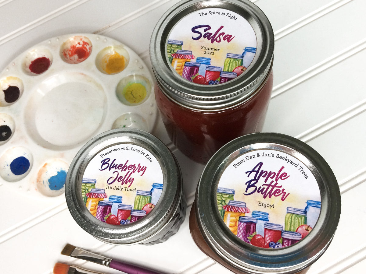 Modern Jar & Canning Labels Custom Durable Water and Oil