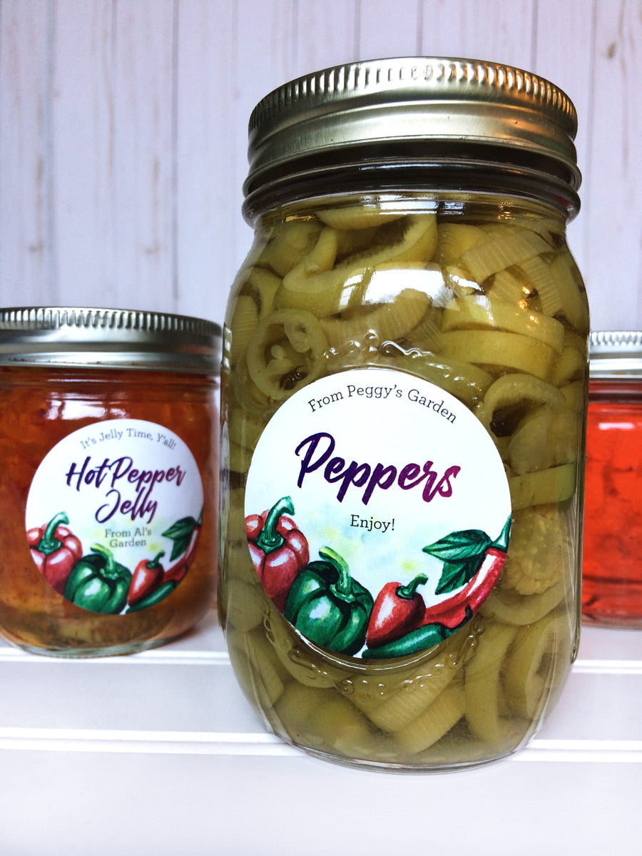 Custom Watercolor Hot Pepper Jelly Canning Labels | CanningCrafts.com