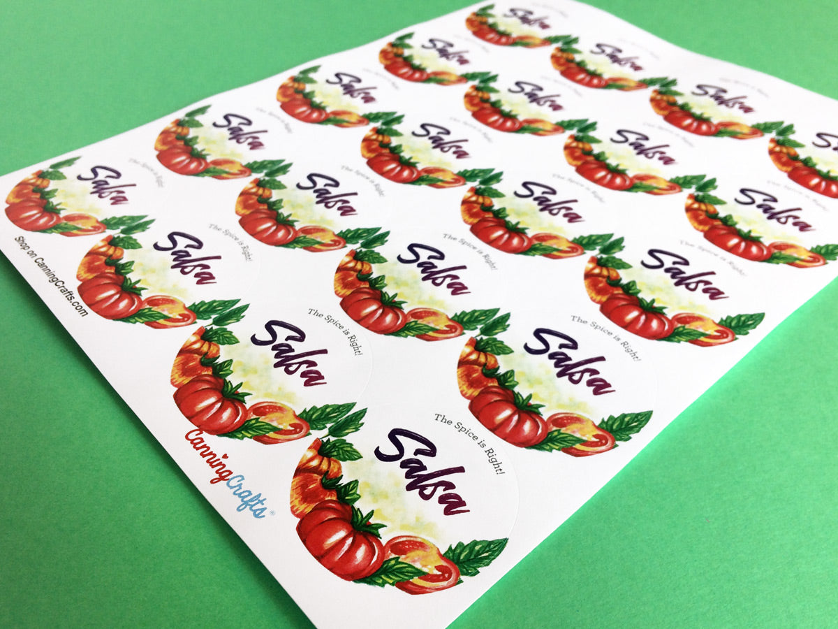 Custom Watercolor Tomato Salsa Canning Labels | CanningCrafts.com
