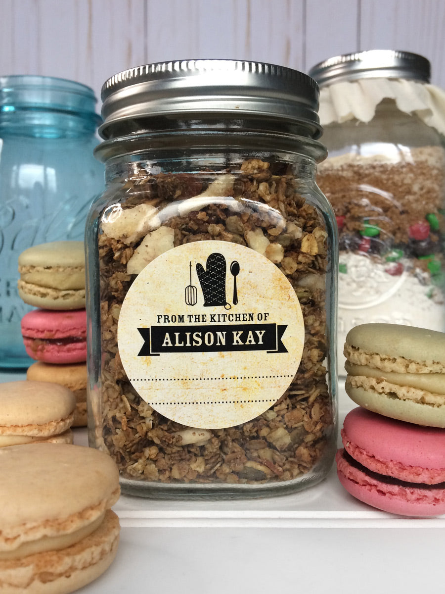 Custom Vintage From the Kitchen of Labels for mason jars | CanningCrafts.com