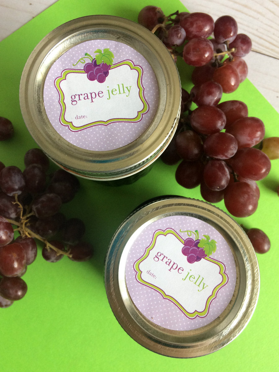 Cute Grape Jelly Mason Jar Canning Labels | CanningCrafts.com