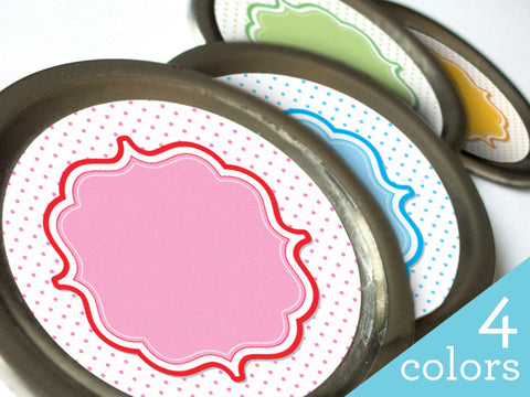 Pastel Dots canning labels | CanningCrafts.com