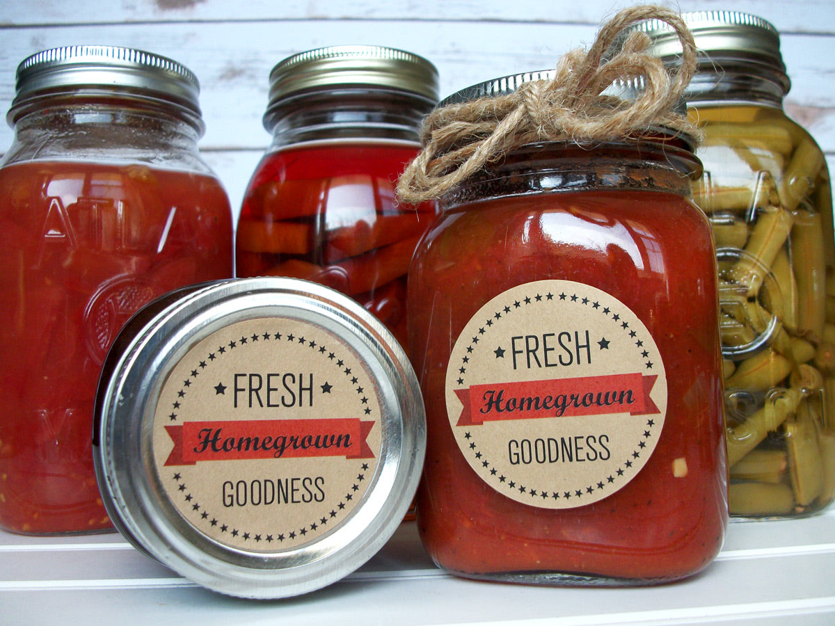 Kraft Fresh Homegrown Goodness Canning Jar Labels | CanningCrafts.com