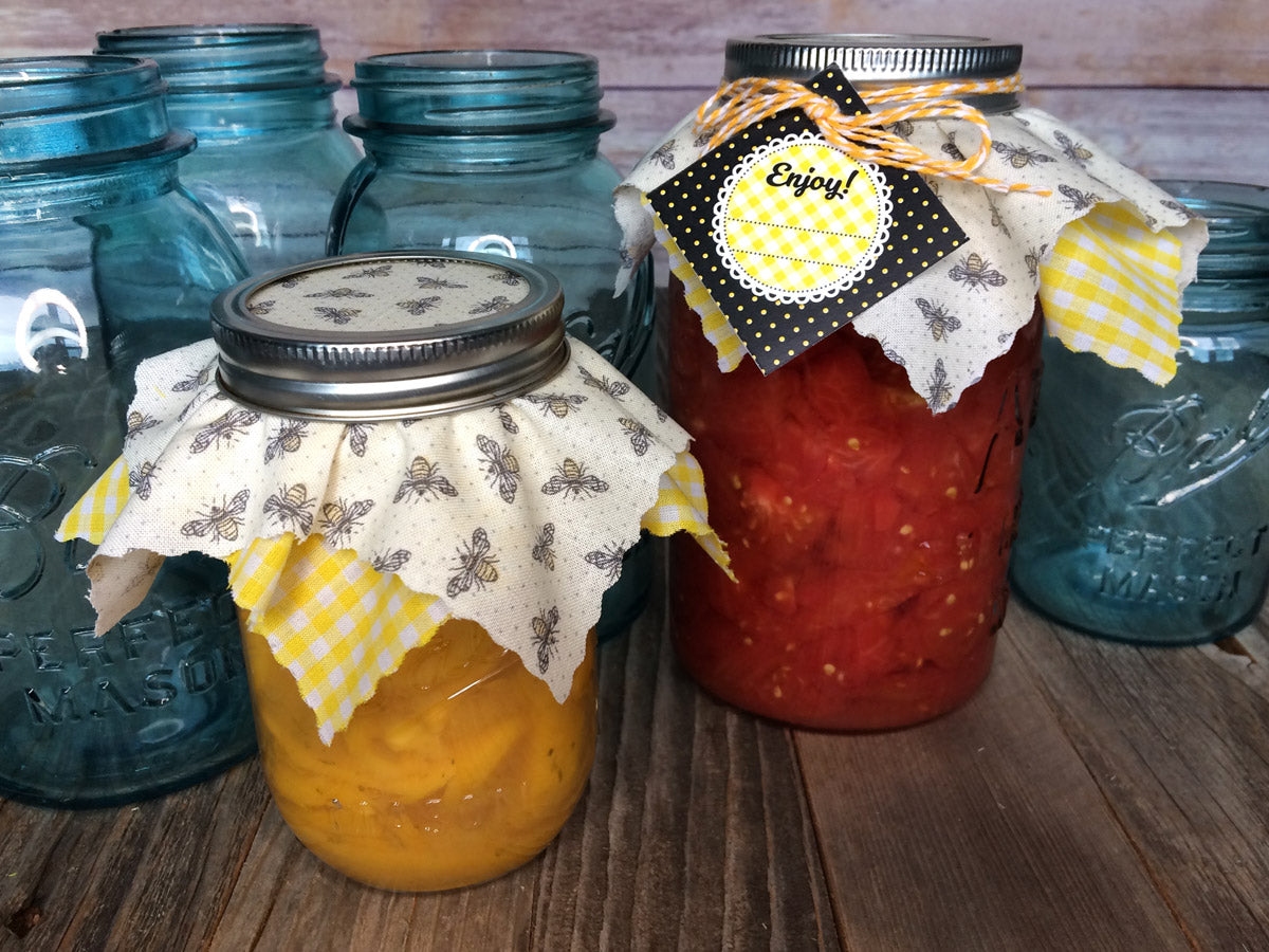 Gingham Honey Bee Jam Jar Decoration Kit | CanningCrafts.com