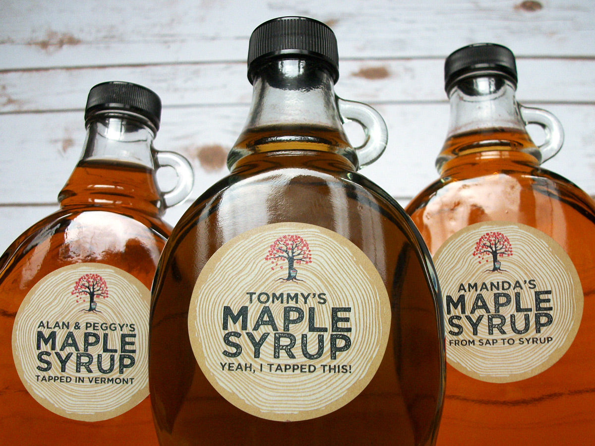 Custom Kraft Harvest Time Maple Syrup Labels for backyard sugarers ...