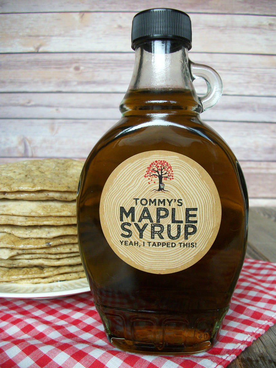 Custom Kraft Harvest Time Maple Syrup Labels for backyard sugarers ...