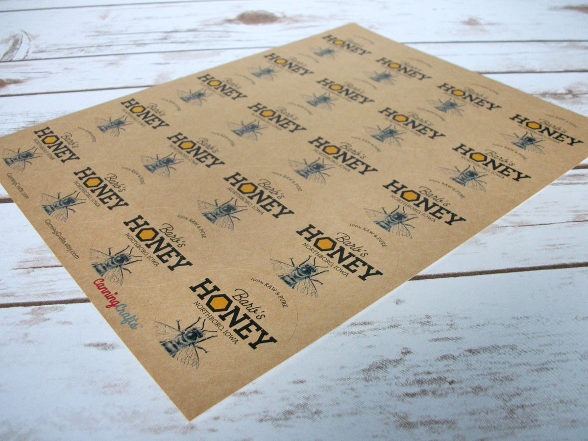 Custom Kraft Rubber Stamp Honey Labels gift for backyard beekeepers –  CanningCrafts