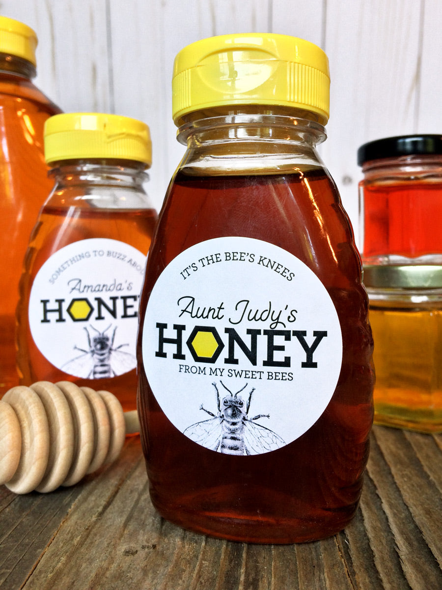 Custom Honeycomb Honey Bottle Labels for backyard beekeepers | CanningCrafts.com
