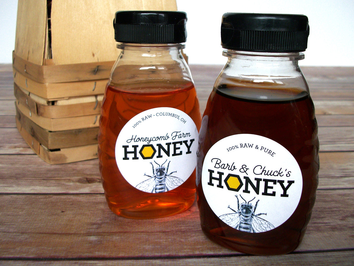Custom Honeycomb Honey Bottle Labels | CanningCrafts.com