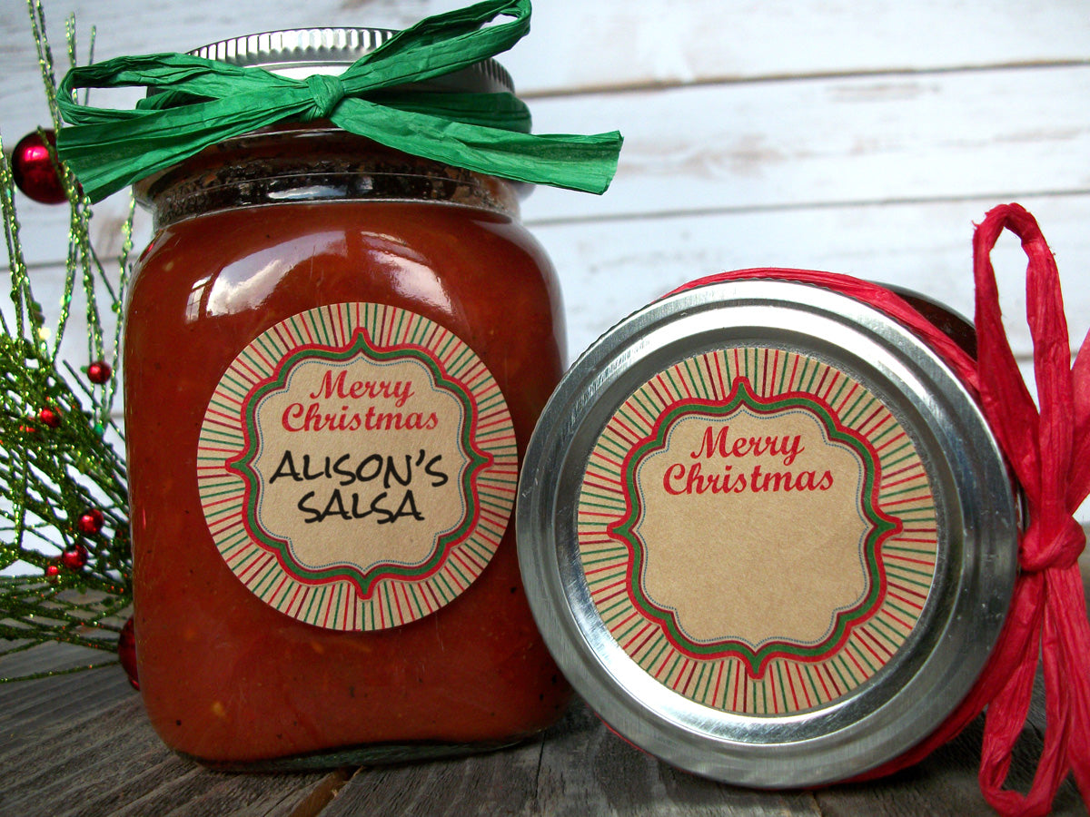 Kraft Merry Christmas Canning Jar Labels | CanningCrafts.com
