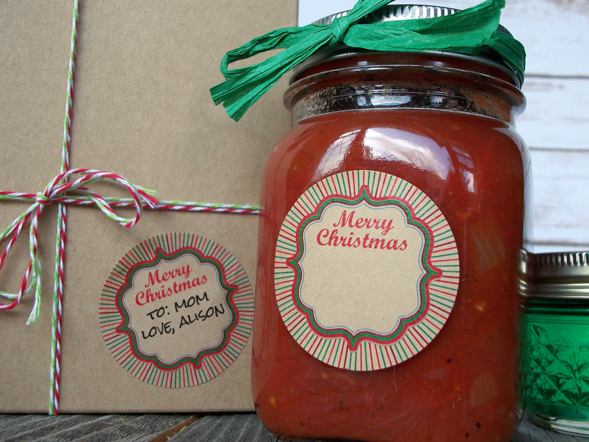 Kraft Merry Christmas Canning Jar Labels | CanningCrafts.co