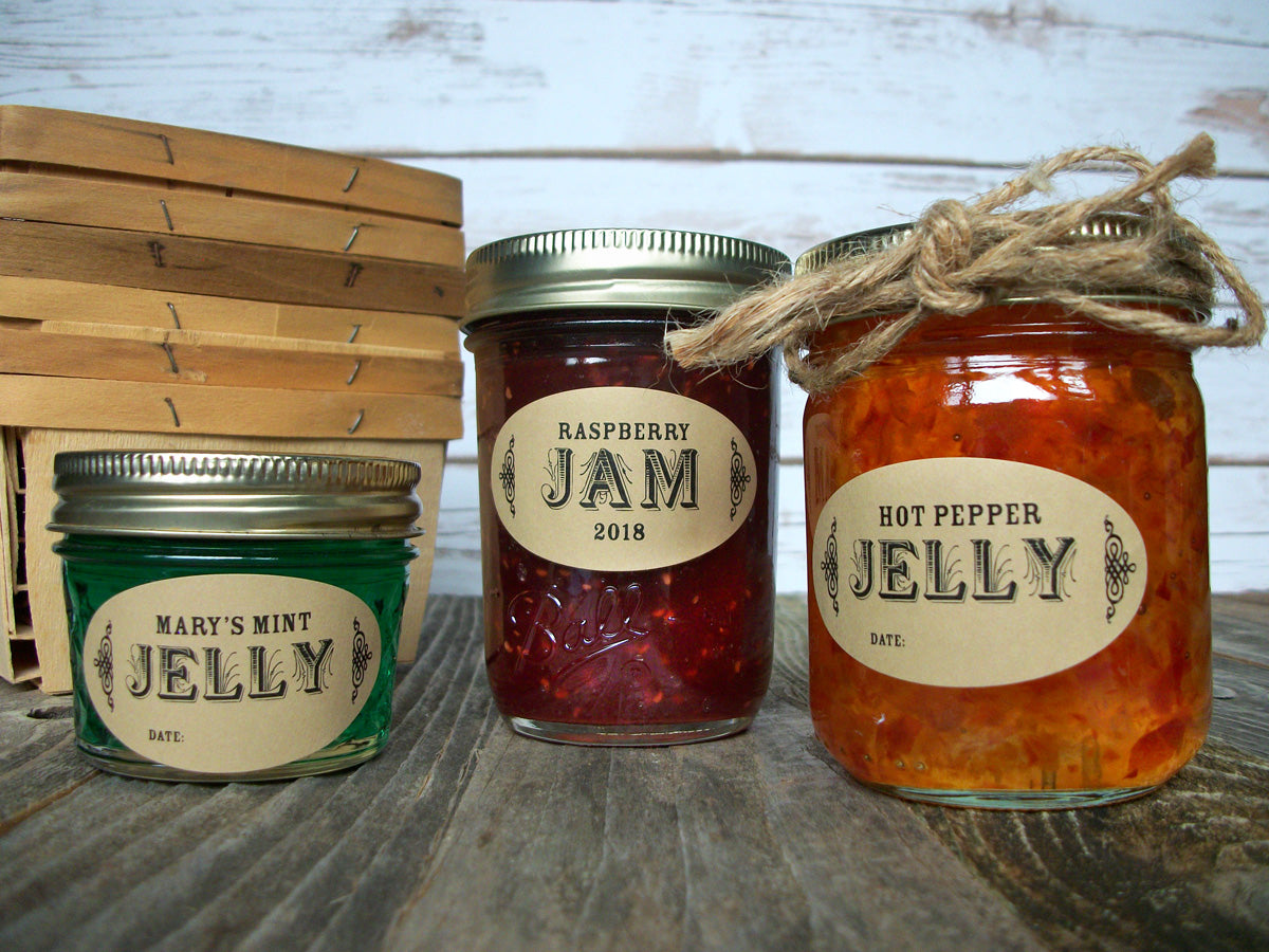 Customizable Canning Labels Custom Kraft Oval Canning Labels for home canning fruits & vegetables ...