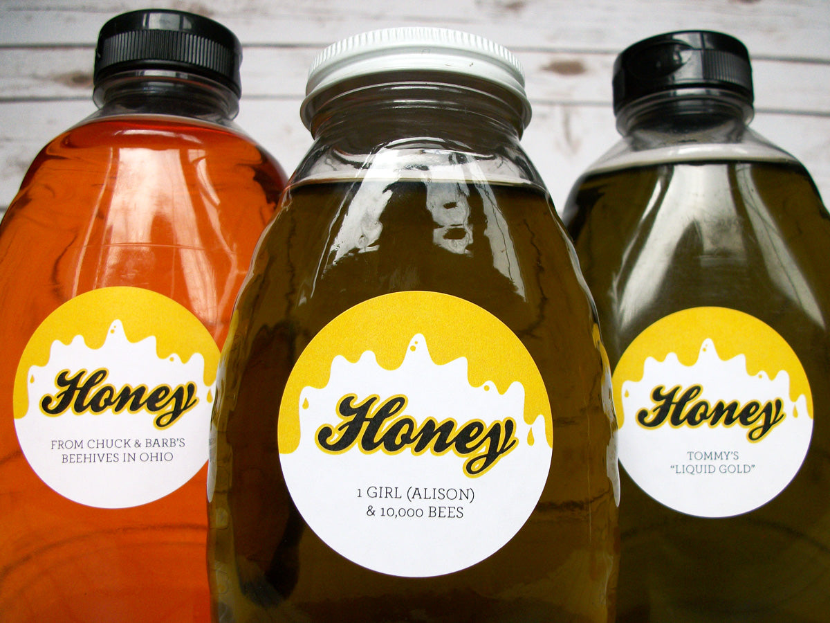 Custom Liquid Gold Honey Labels