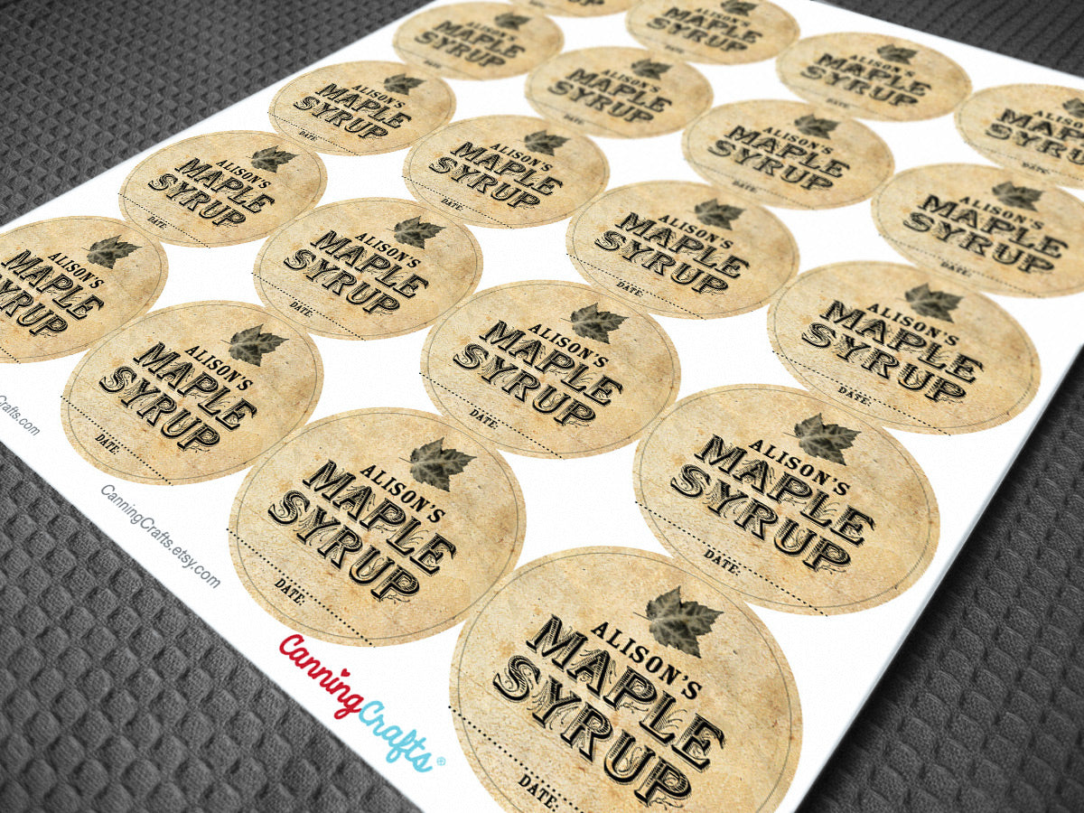Label Maple Custom Vintage Maple Syrup Bottle Labels for backyard home sugaring ...