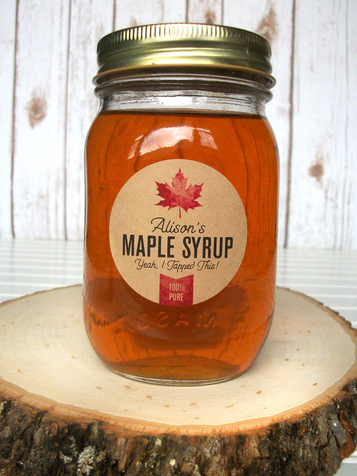 Syrup Labels Custom Kraft Maple Syrup Bottle Labels for home-based maple sugarers ...
