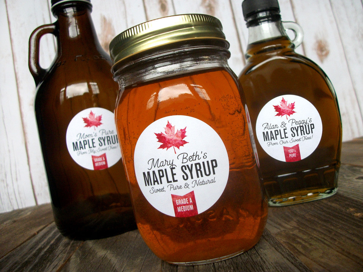 Syrup Labels Custom Maple Syrup Bottle Labels for home-based maple sugarers ...