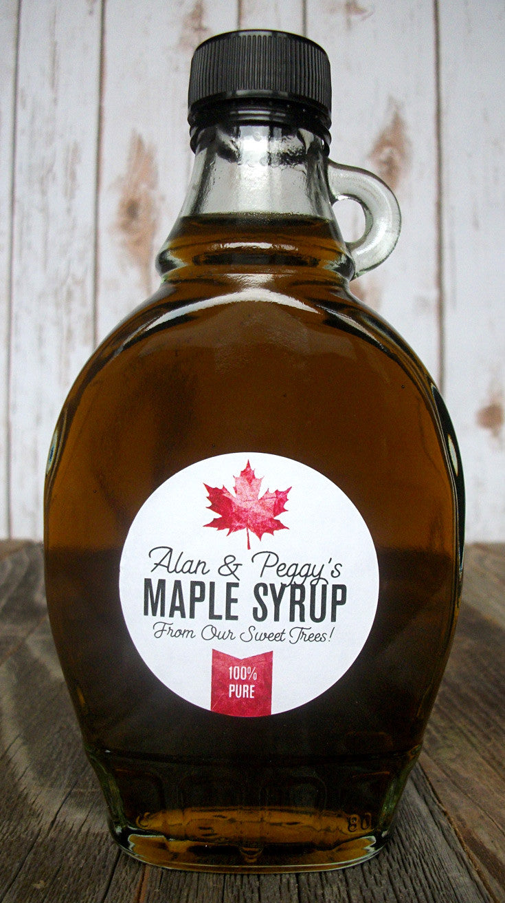 Syrup Bottle - Custom engraved 12oz glass syrup bottles with cap.