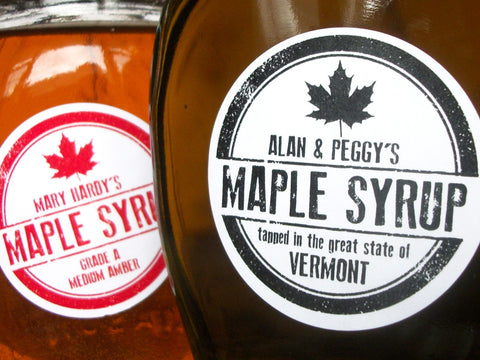custom rubber stamp Maple Syrup labels | CanningCrafts.com
