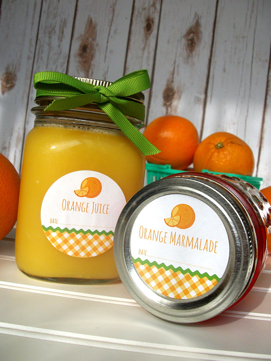 Orange Marmalade & Juice Canning Jar Labels | CanningCrafts.com