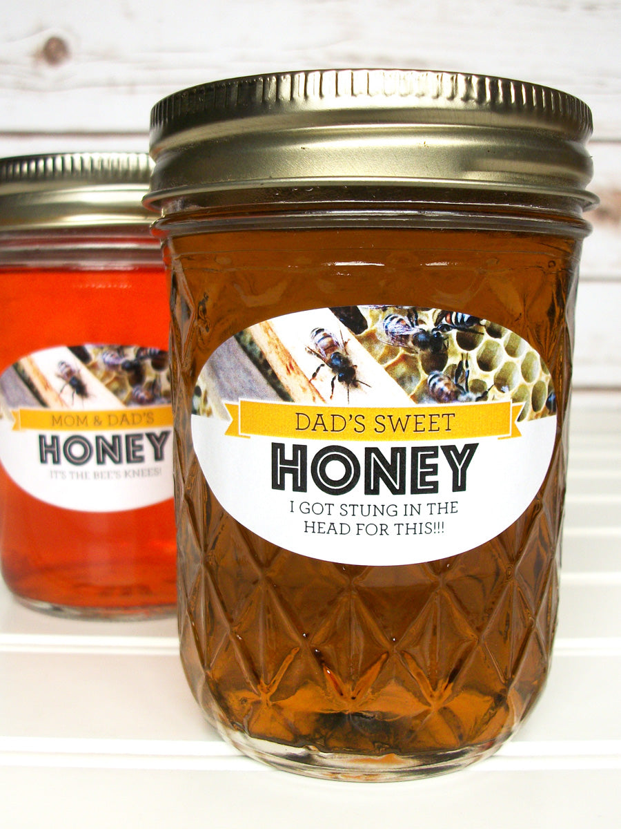 Oval Busy Bees Custom Honey Jar Labels | CanningCrafts.com
