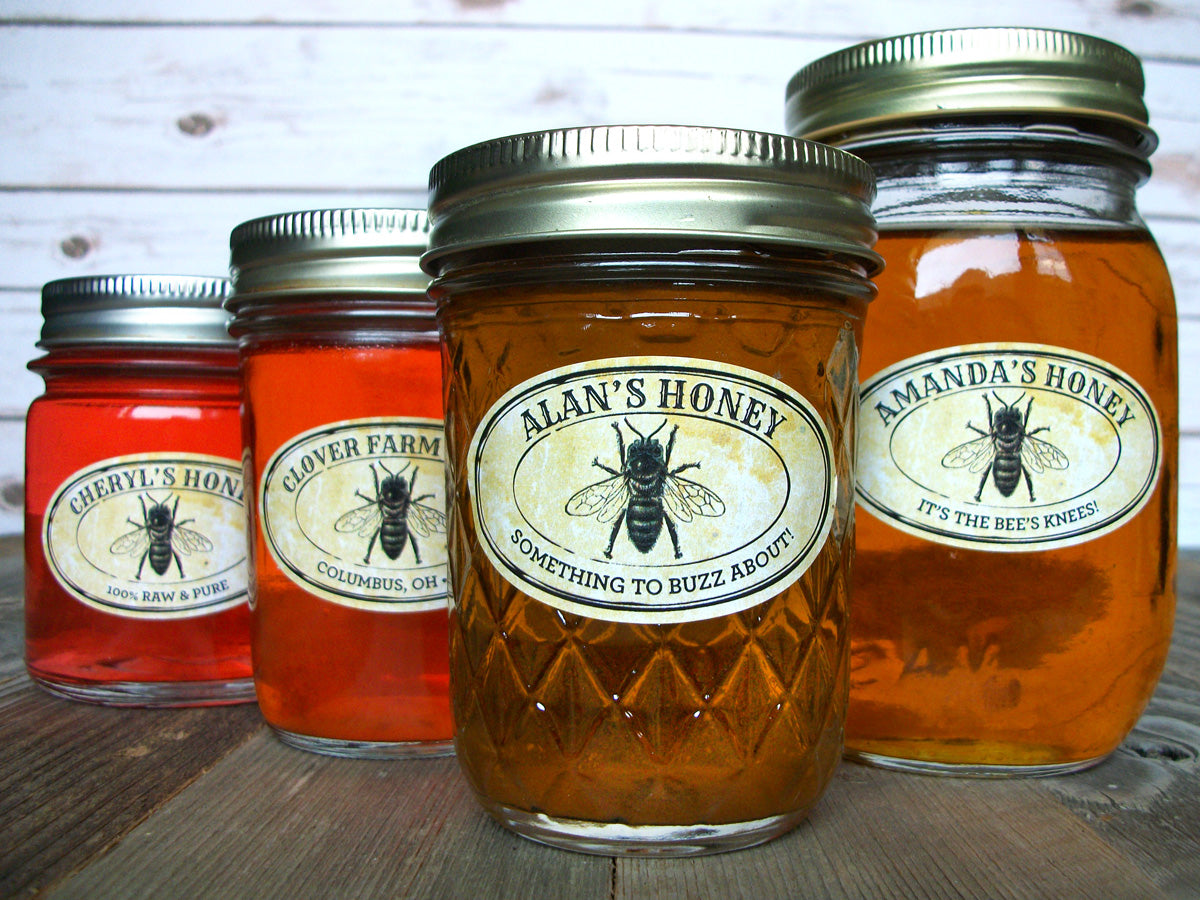 Custom Vintage Seal Oval Honey Jar Labels | CanningCrafts.com