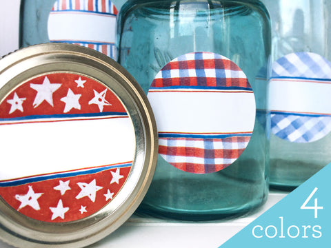 Patriotic Watercolor Canning Labels for home preserved jam and jelly | CanningCrafts.com