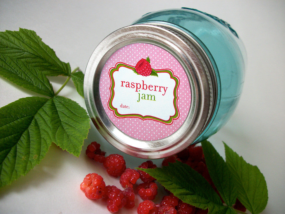 Red Raspberry Jam Canning Jar Labels | CanningCrafts.com