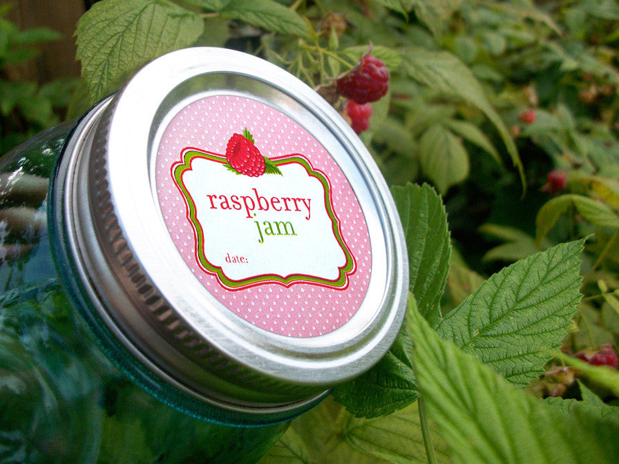 Cute Red Raspberry Jam Canning Labels for home preserved fruit jam ...