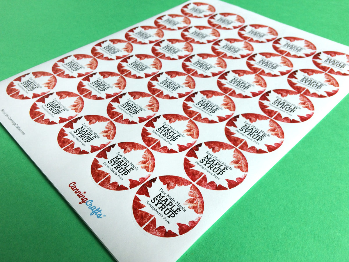 Label Maple Custom Red Leaf Maple Syrup Labels for maple sugaring hobby supplies ...