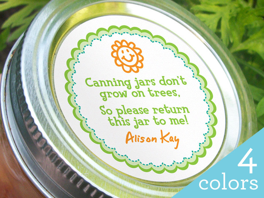 Custom return jar poem canning labels | CanningCrafts.com