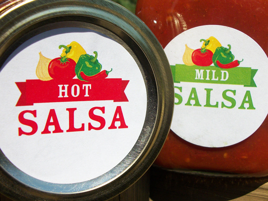 Hot & Mild Salsa Canning Labels | CanningCrafts.com