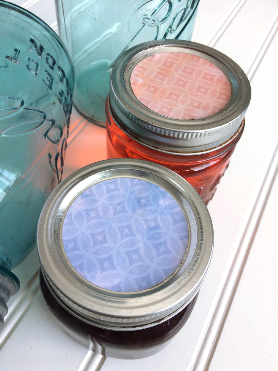 Sparkle Watercolor Canning Labels for mason jar lids | CanningCrafts.com