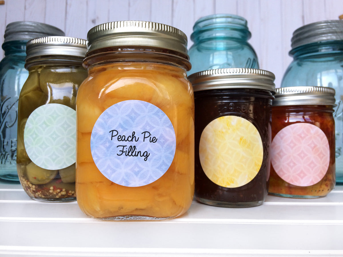 Sparkle Watercolor Canning Labels for home preserved jam and jelly | CanningCrafts.com