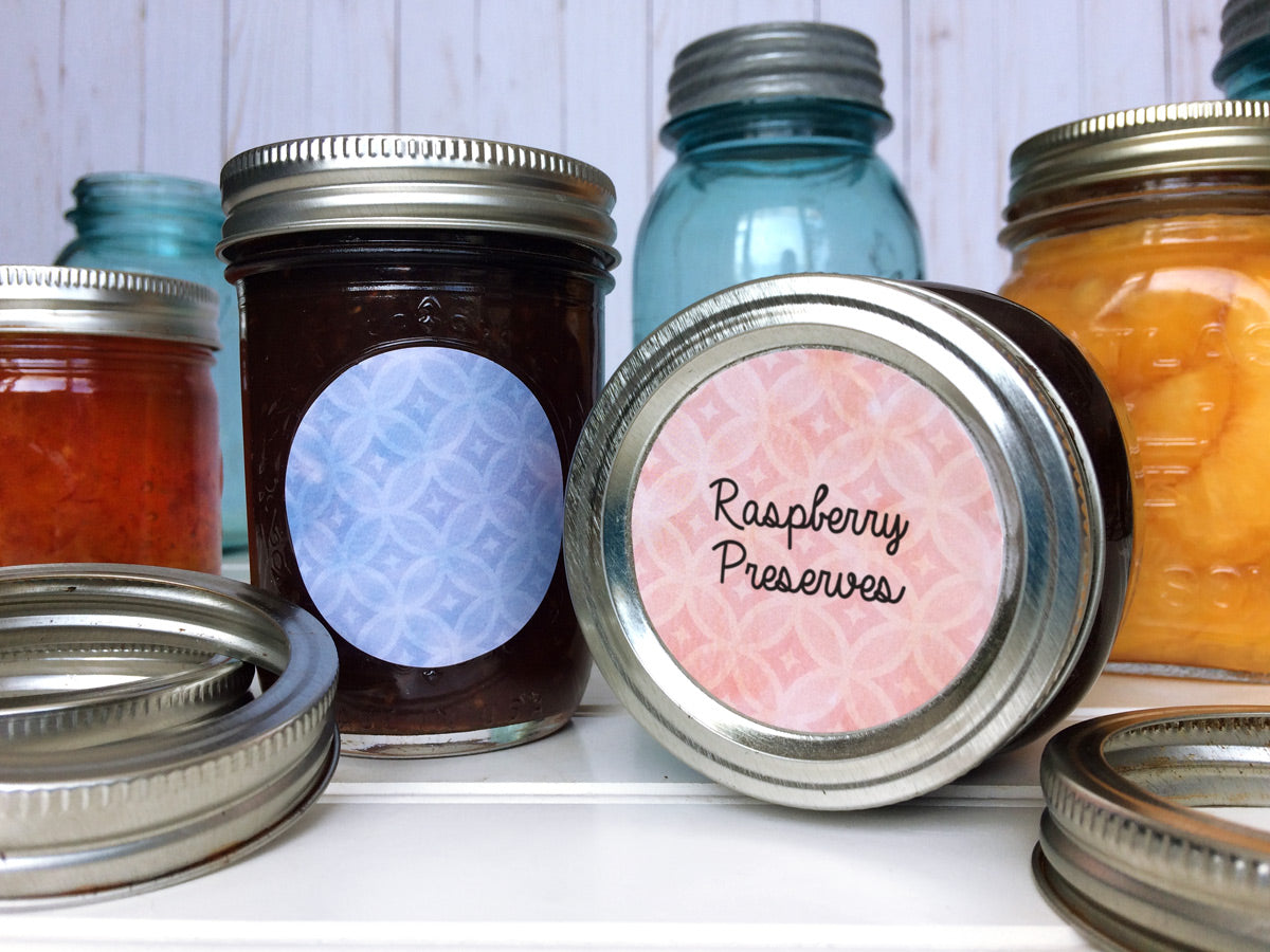 Sparkle Watercolor Canning Labels for home preserved food in mason jars | CanningCrafts.com