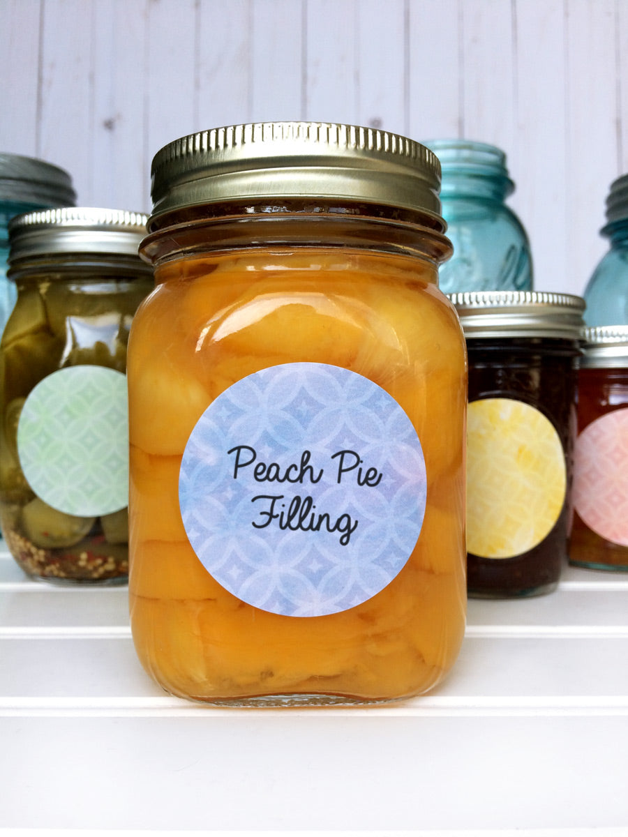 Sparkle Watercolor Canning Labels for home preserved fruit in mason jars | CanningCrafts.com