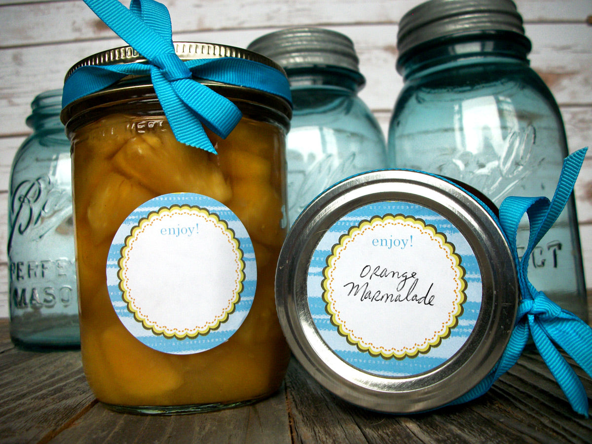 Teal canning jam jar labels | CanningCrafts.com