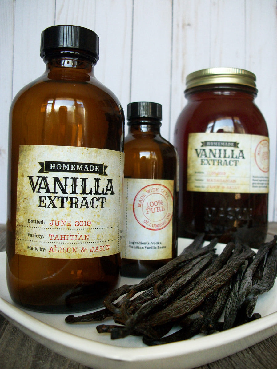 Vintage Vanilla Extract Rectangle Bottle Labels | CanningCrafts.com