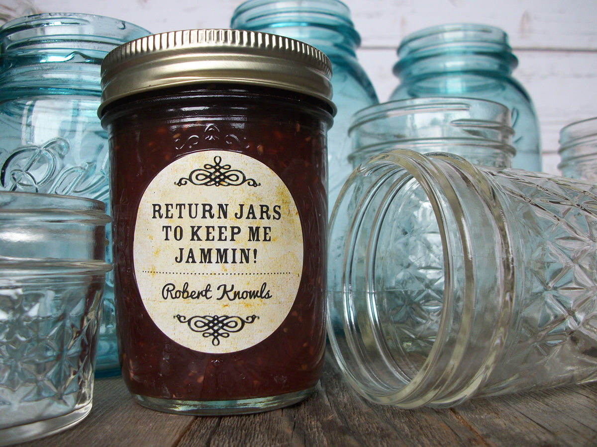 Custom Vintage Return Jars to Keep Me Jammin Canning Labels | CanningCrafts.com