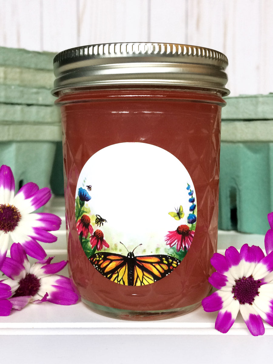 Watercolor Flower Butterfly Jam & Jelly Canning Jar Labels | CanningCrafts.com