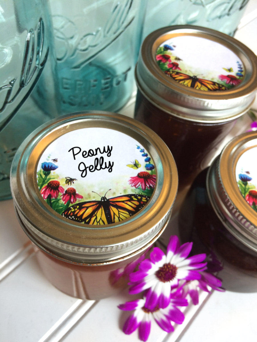Watercolor Flower Butterfly Jam & Jelly Jar Labels | CanningCrafts.com